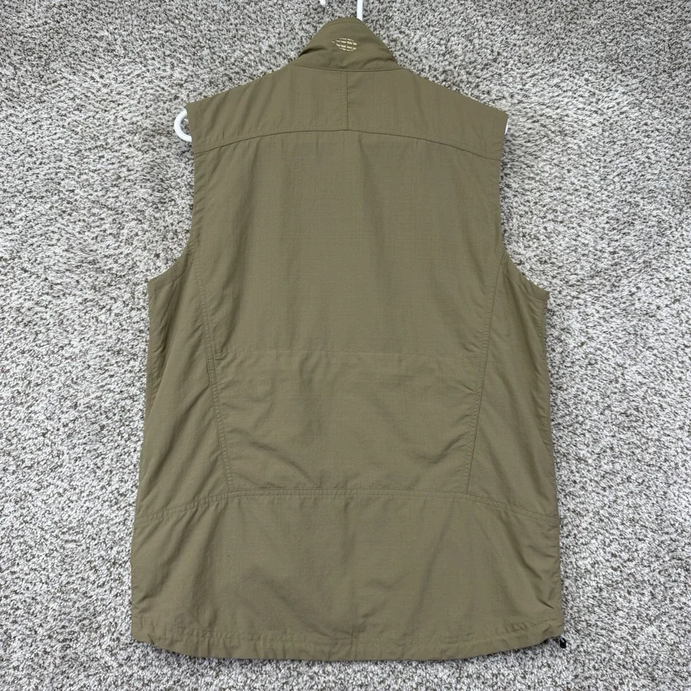 ExOfficio FlyQ Vest Men's Size Small Tan Multi-Pockets Full Zip Outdoors Hiking